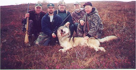 Ben,Jim,Red,Paul and Me with a nice wolf
